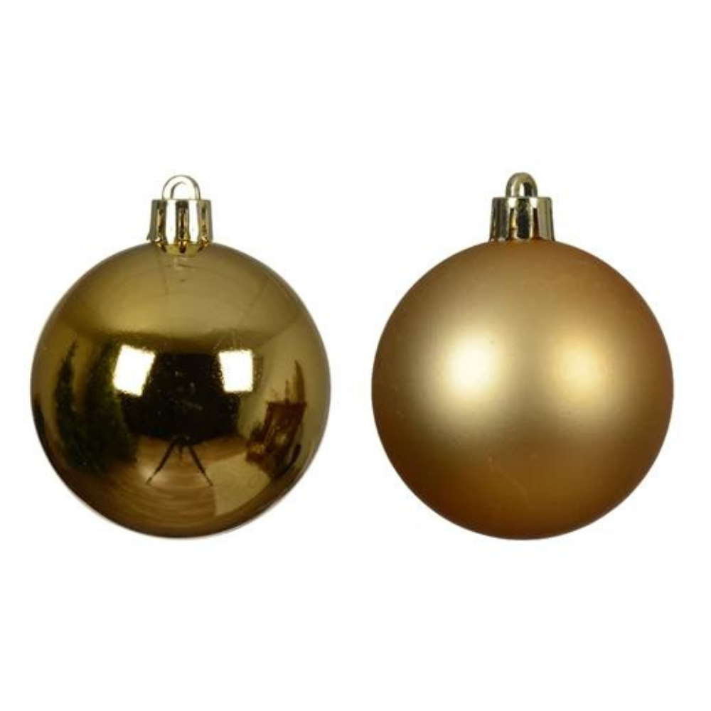 Gold Shatterproof Mix Bauble Set