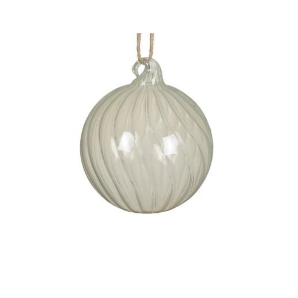 Swirl Glass Bauble, 10cm