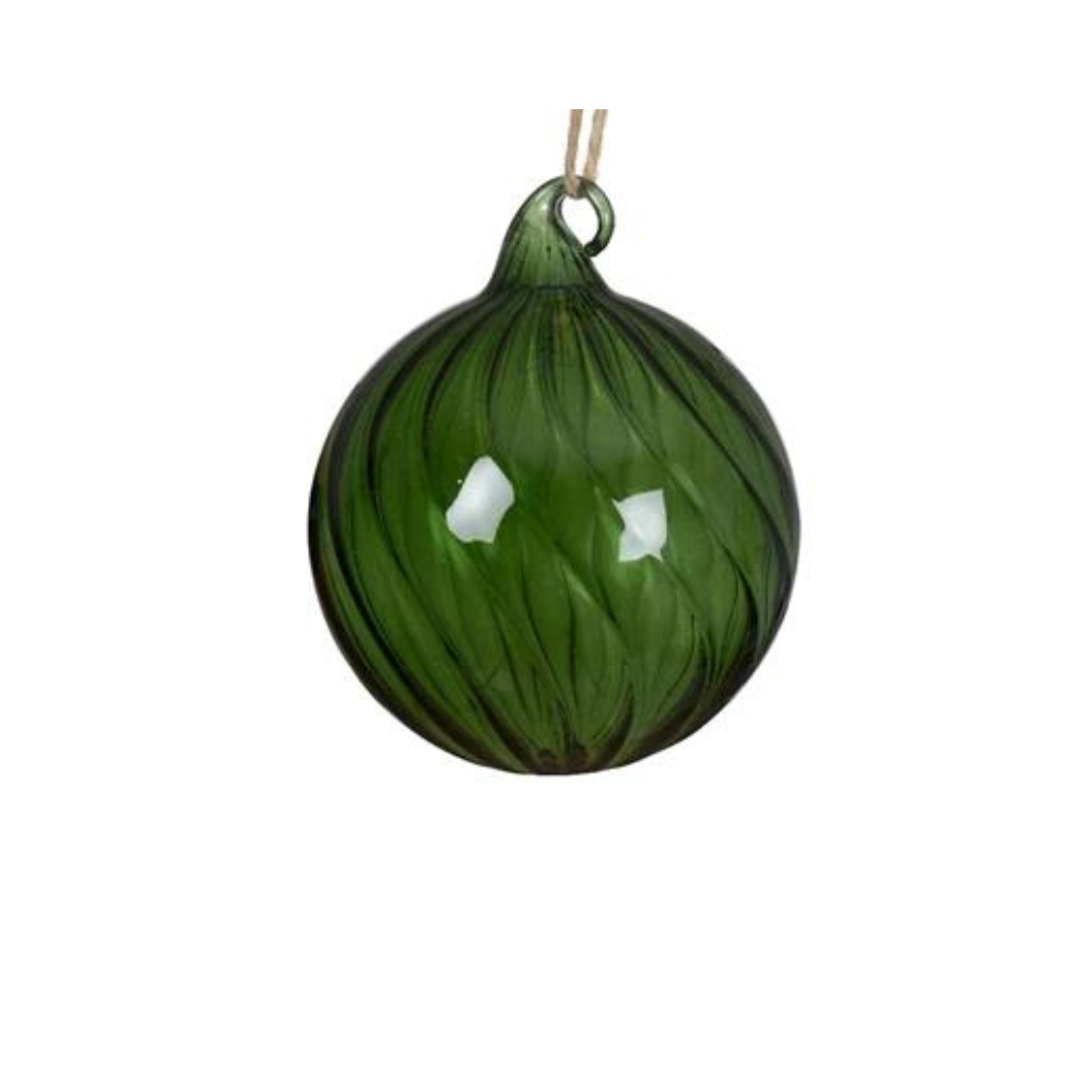 Swirl Glass Bauble, 10cm