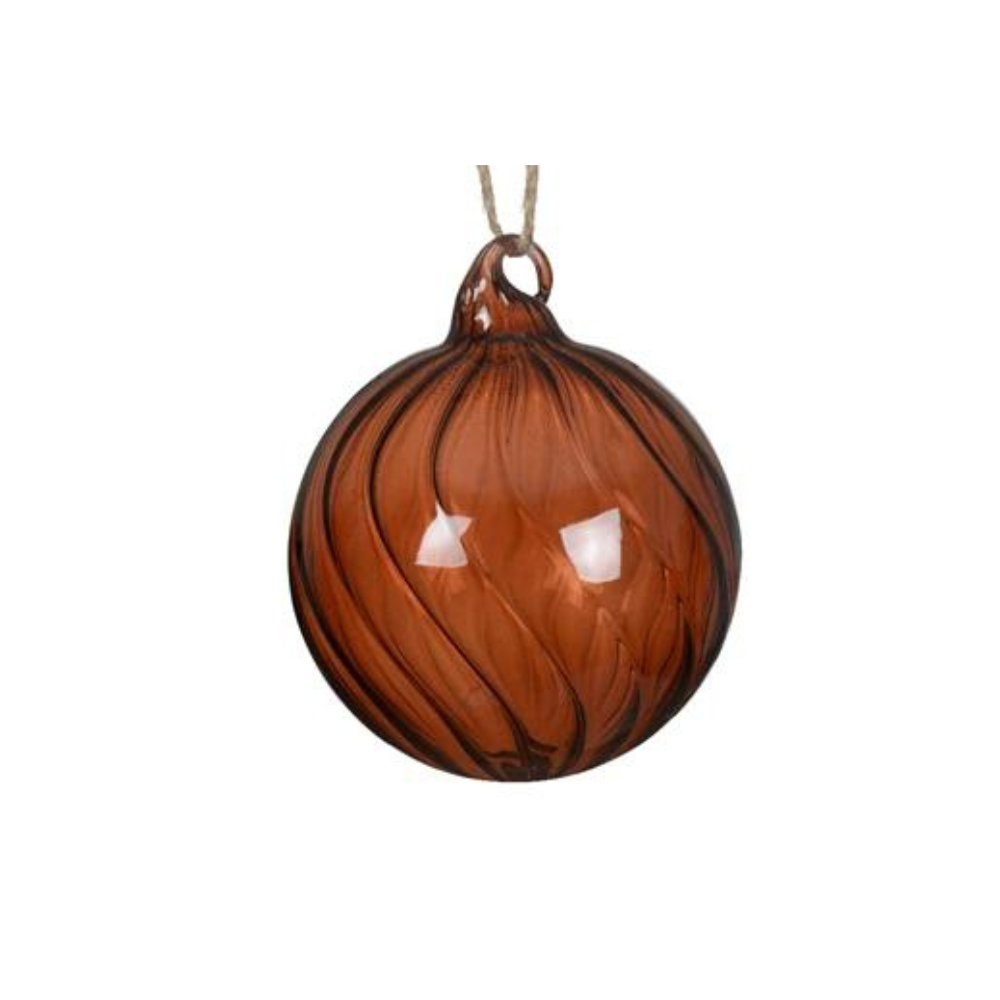 Swirl Glass Bauble, 10cm