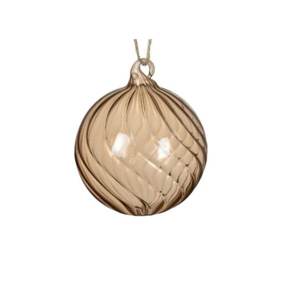 Swirl Glass Bauble, 10cm