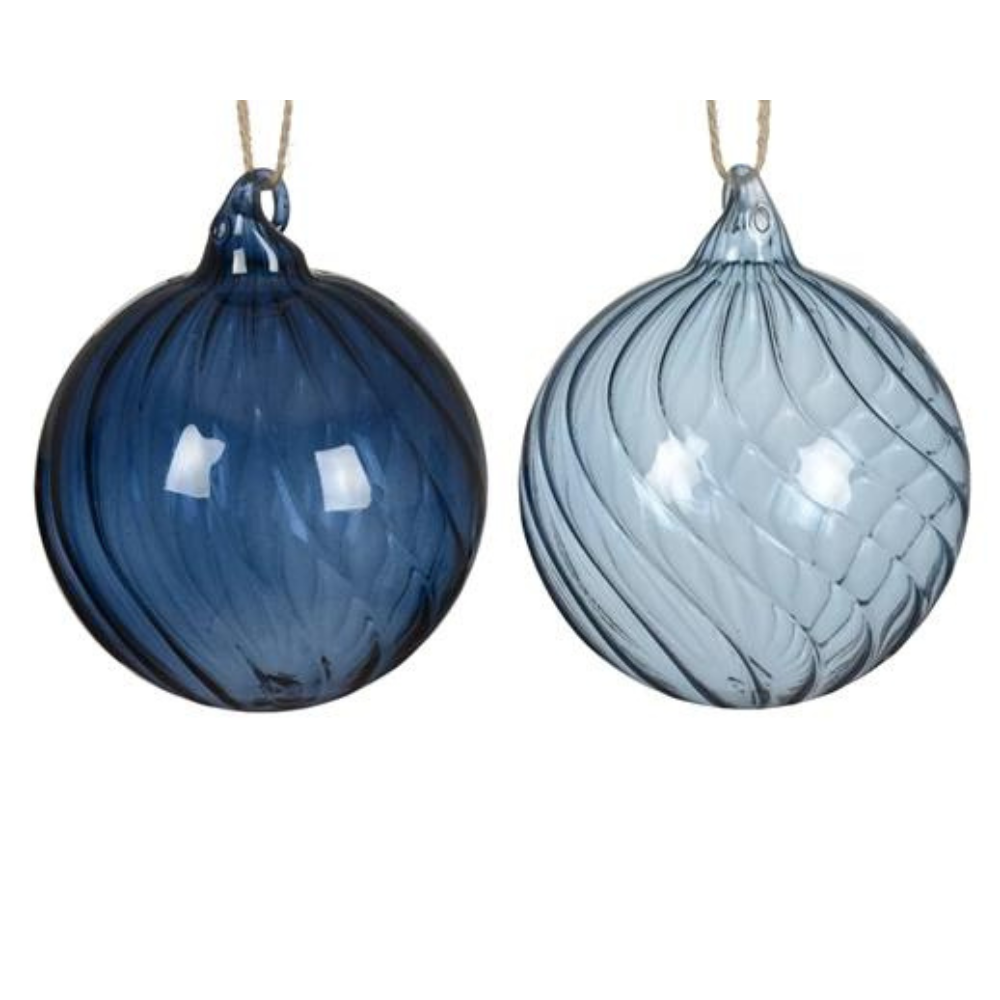 Swirl Glass Bauble, 10cm