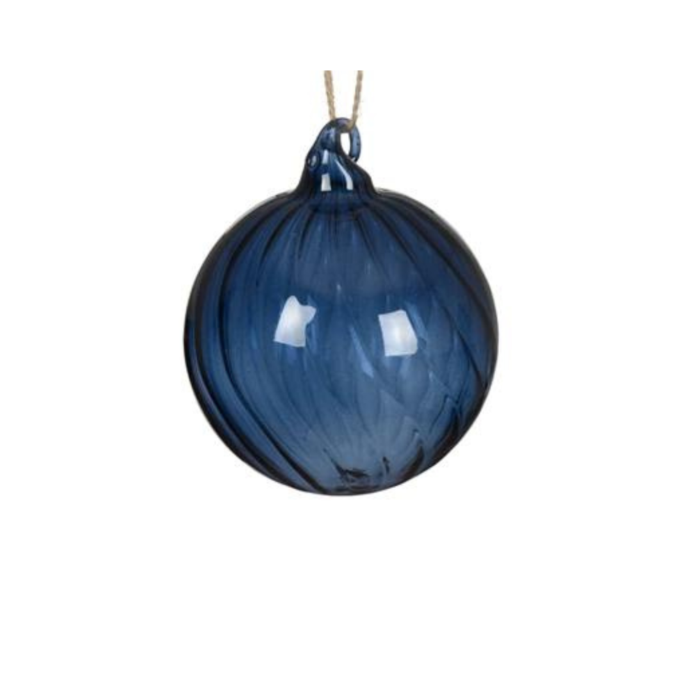 Swirl Glass Bauble, 10cm