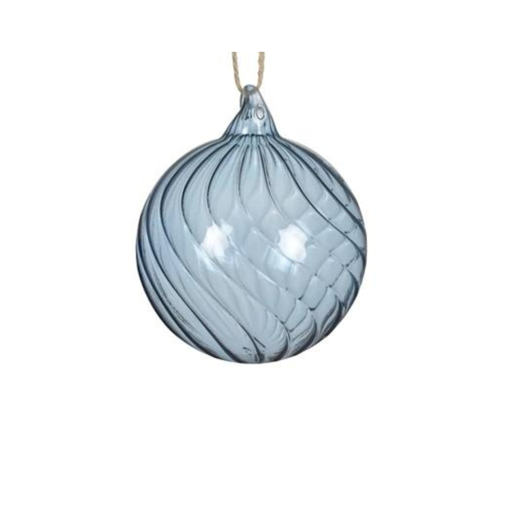 Swirl Glass Bauble, 10cm