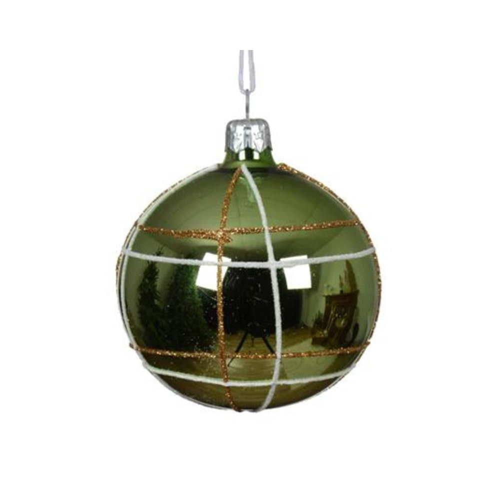 Shiny Check Bauble, Green