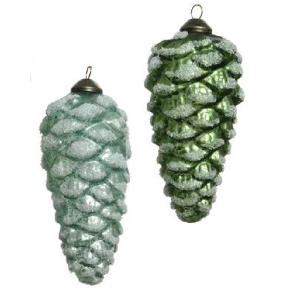 Frosted Pinecones, Set of 2