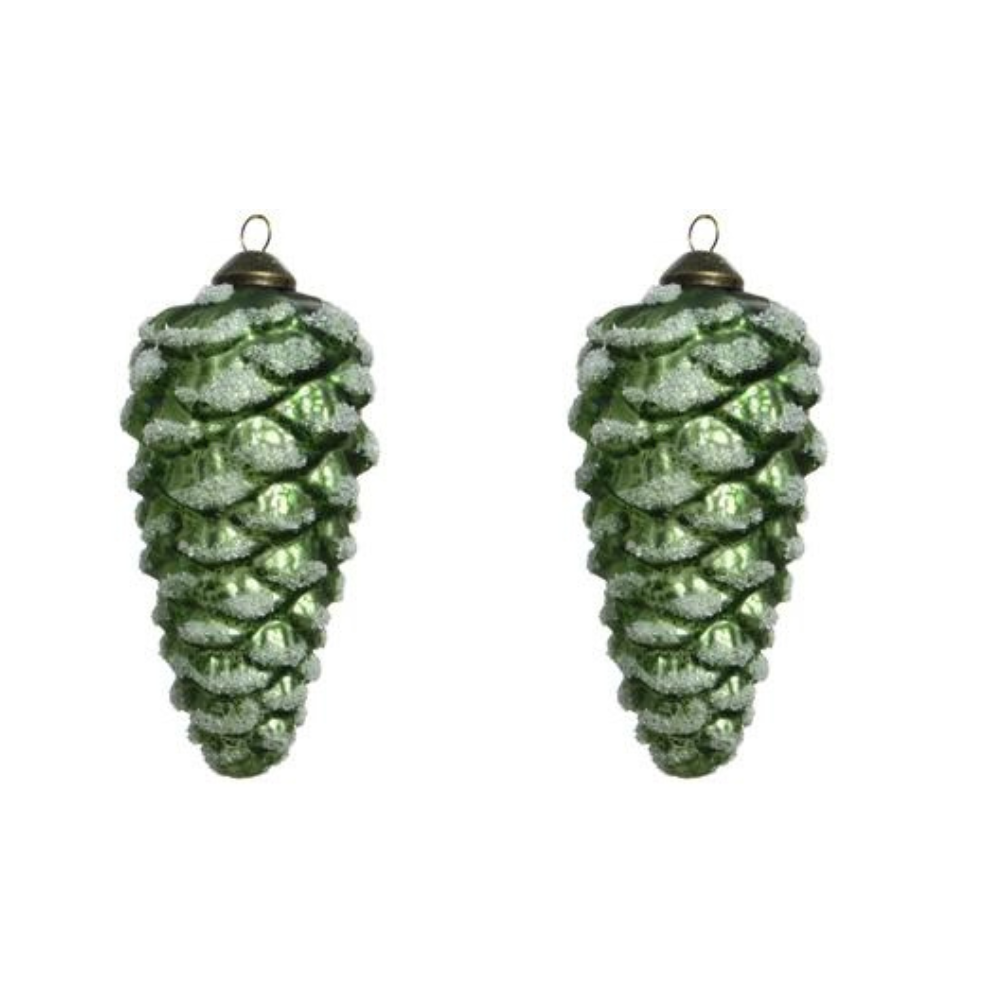 Frosted Pinecones, Set of 2