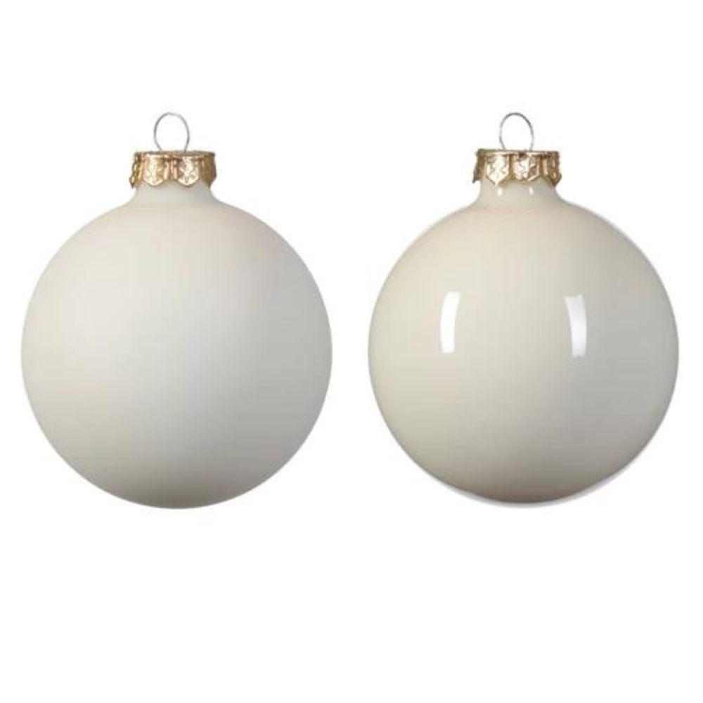 Wool White Bauble Mix, 16 Pack