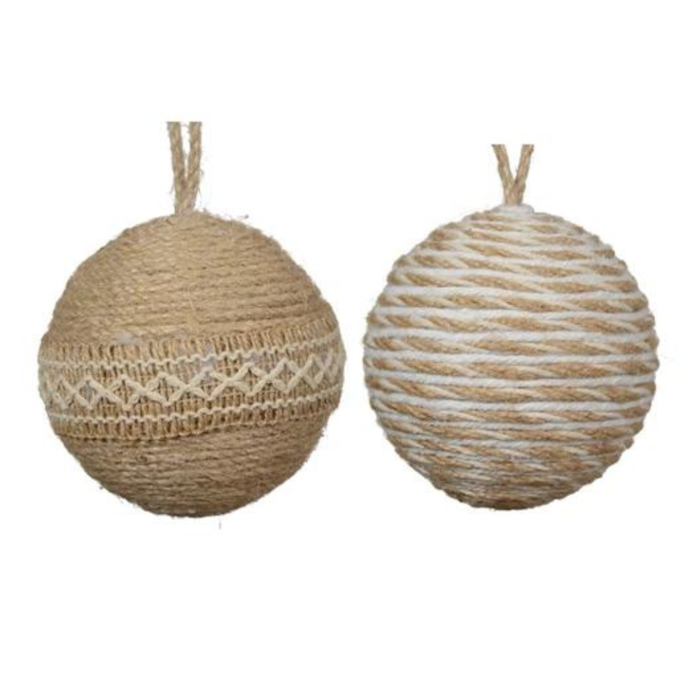 Twine Effect Christmas Baubles