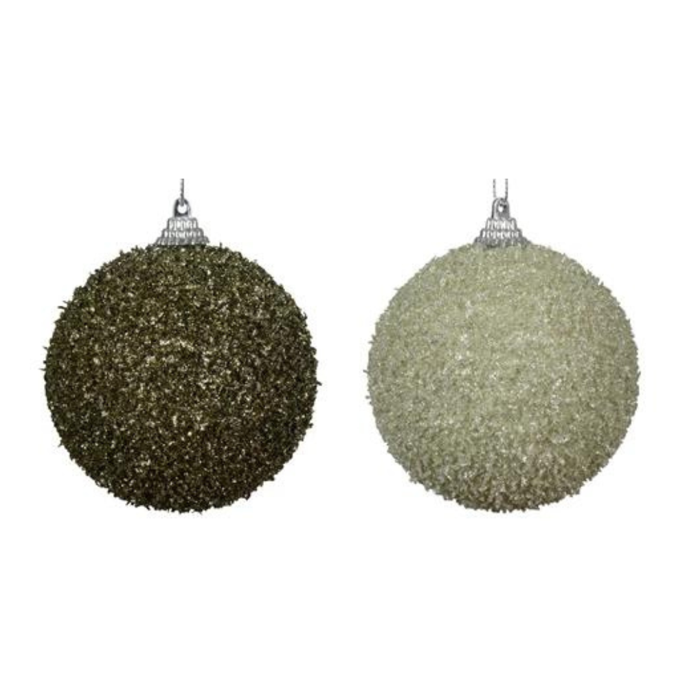 Green Sequins Bauble, 8cm