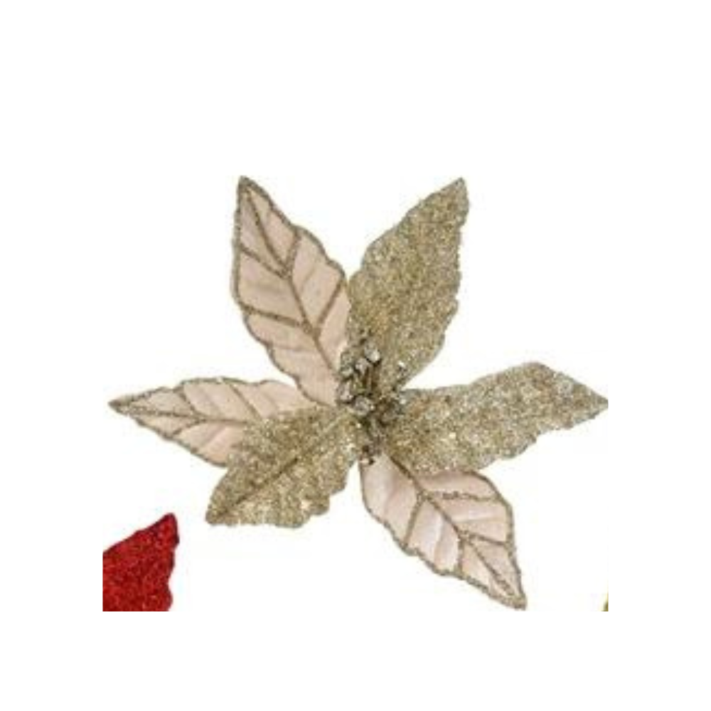 Glitter Petal Poinsettia, 24cm