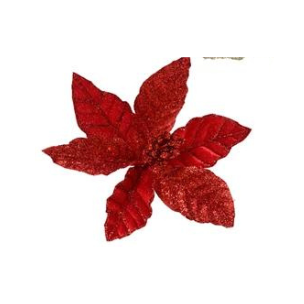 Glitter Petal Poinsettia, 24cm