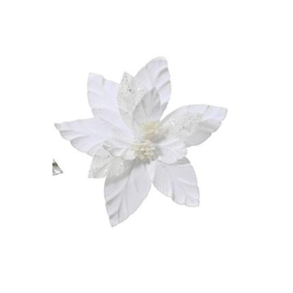 Poinsettia Clip on Flower 30cm