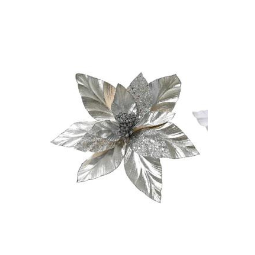 Poinsettia Clip on Flower 30cm