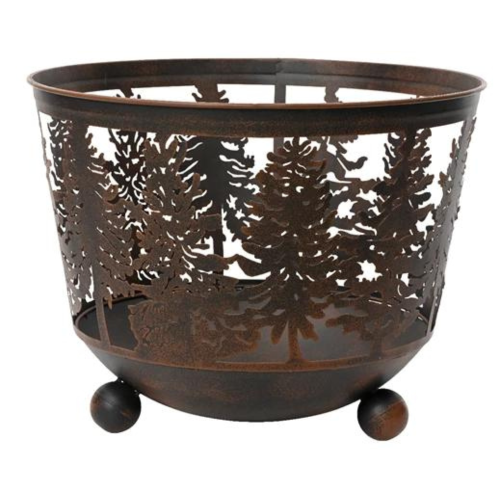 Antique Brown Firepit with Tree Design