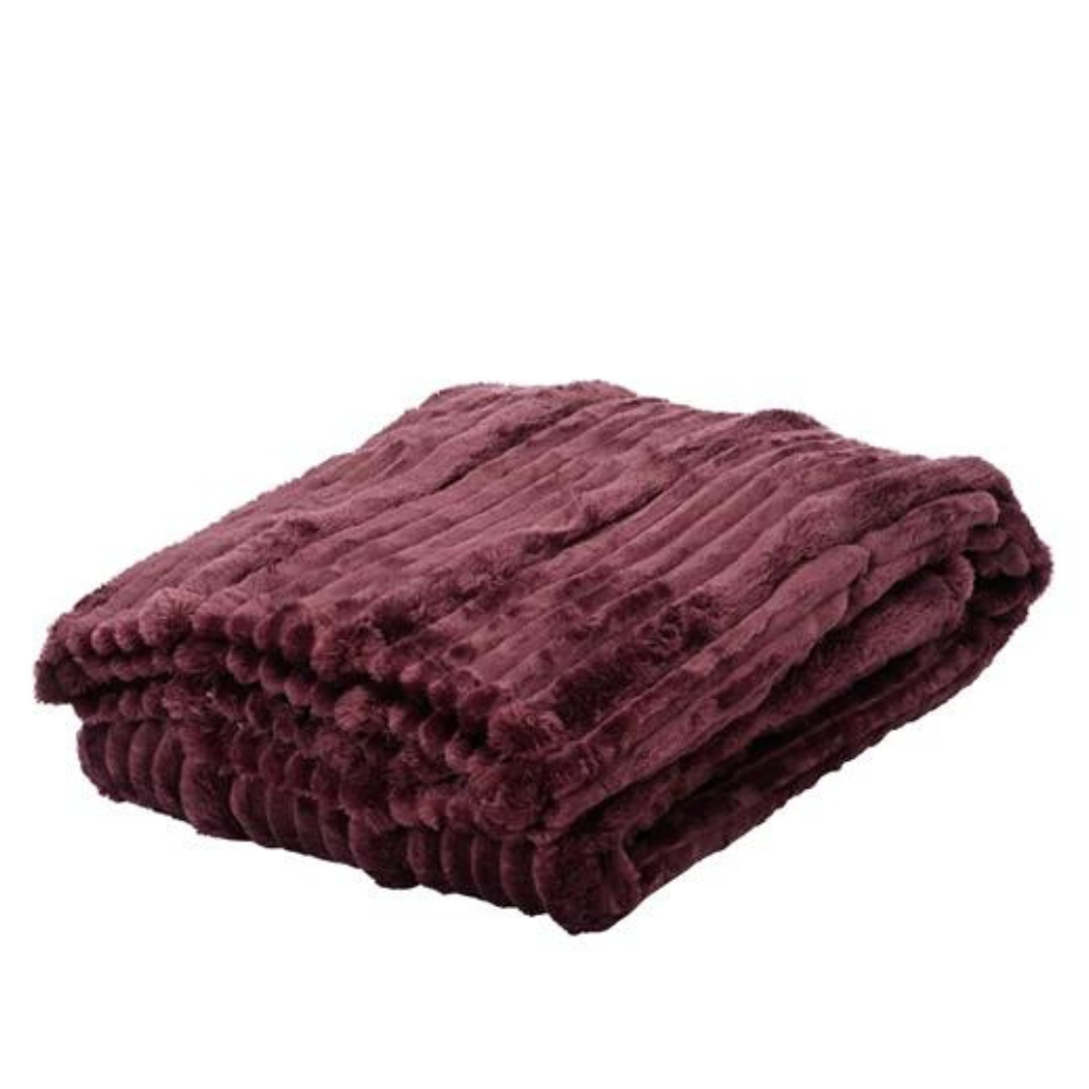 Burgundy Irregular Stripe Throw