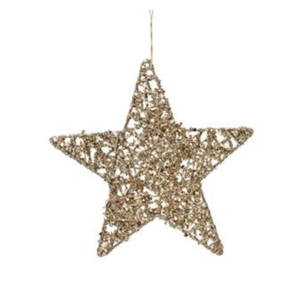 Champagne Glitter Star Hanging Decoration