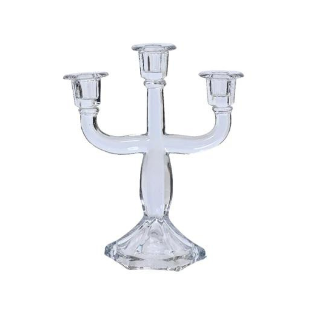 Glass Candelabra 28cm