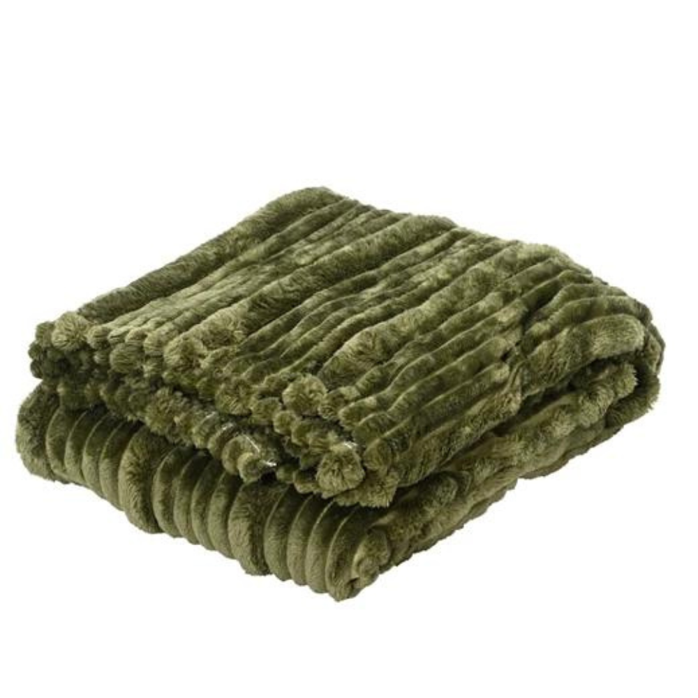 Green Irregular Stripe Throw