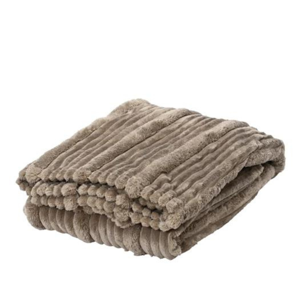 Grey Irregular Stripe Throw