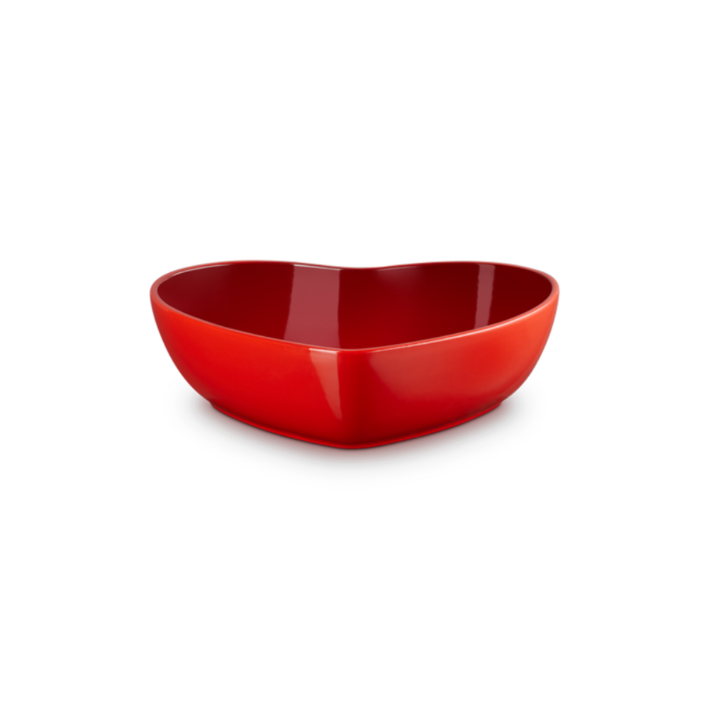 Stoneware 2.9L Heart Serving Bowl, Cerise