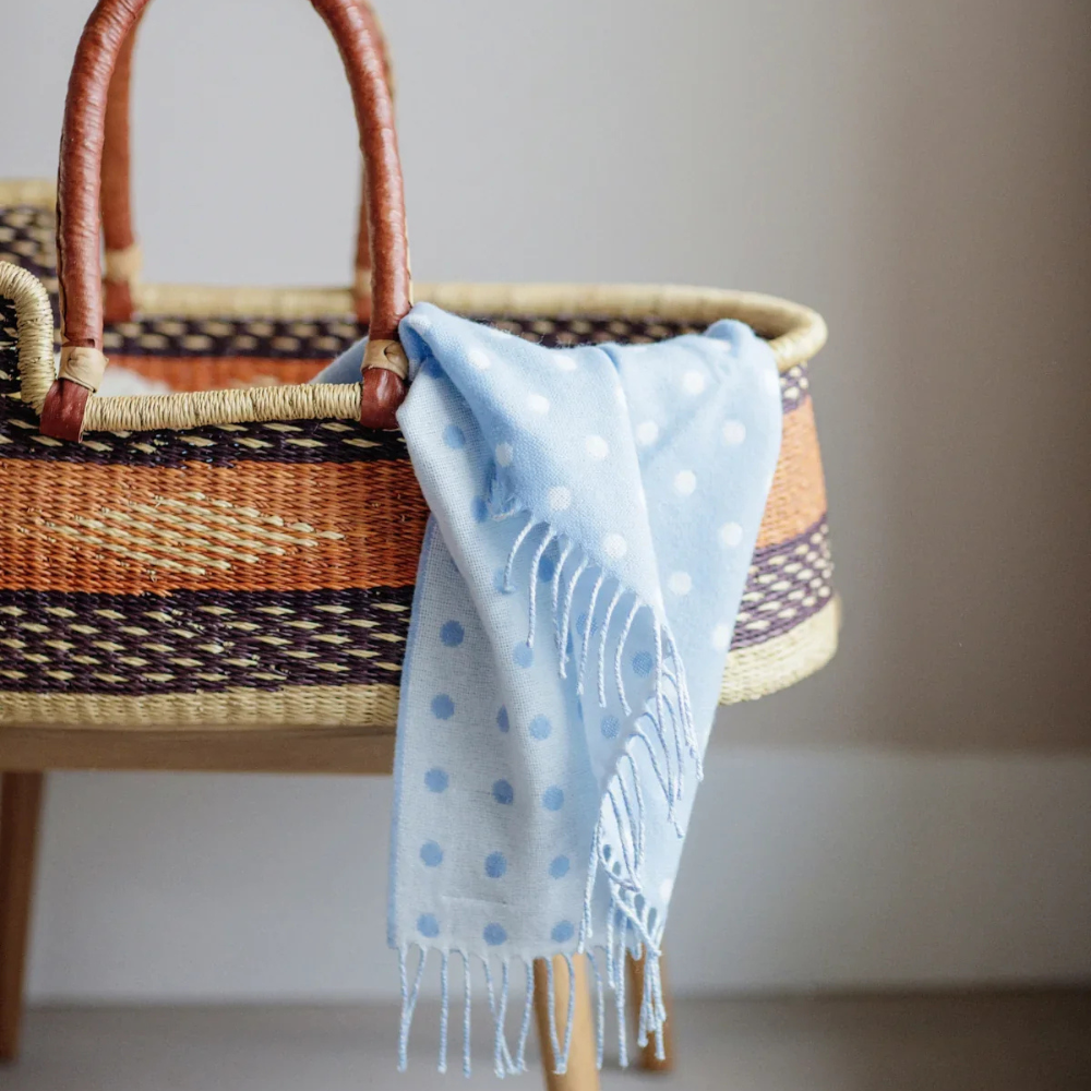 Foxford Baby Blanket Blue Spot