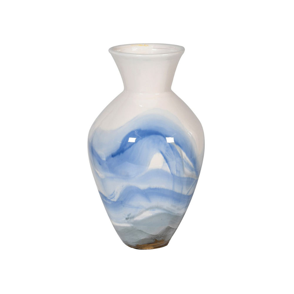 Hand Painted Blue Wave Vase