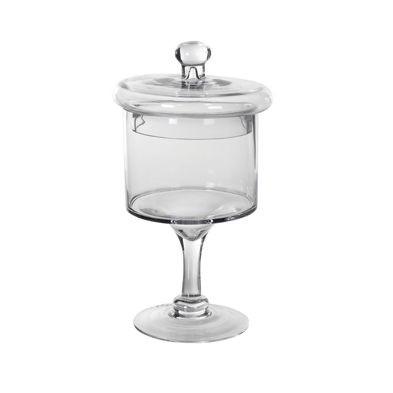 Short Glass Lidded Jar