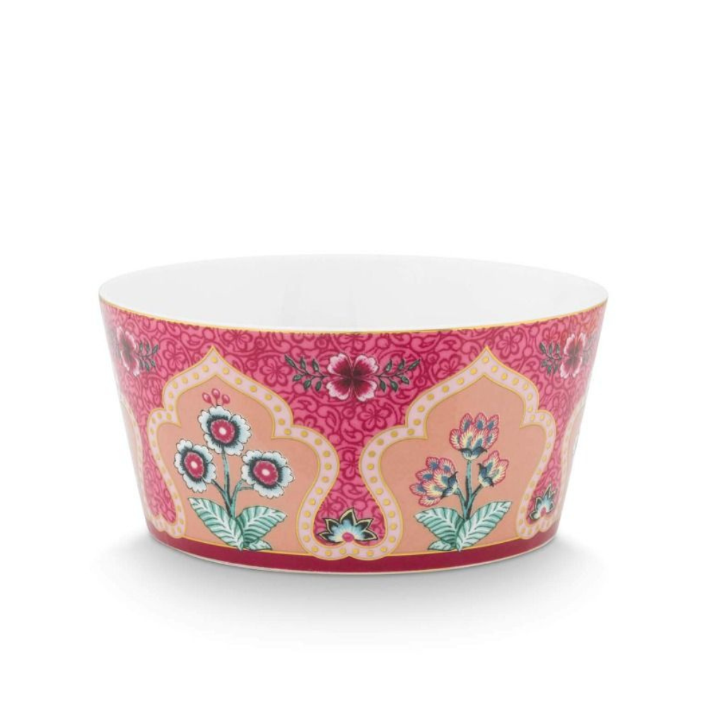 Oriental Flower Festival Set of 4 Bowls - Dark Pink