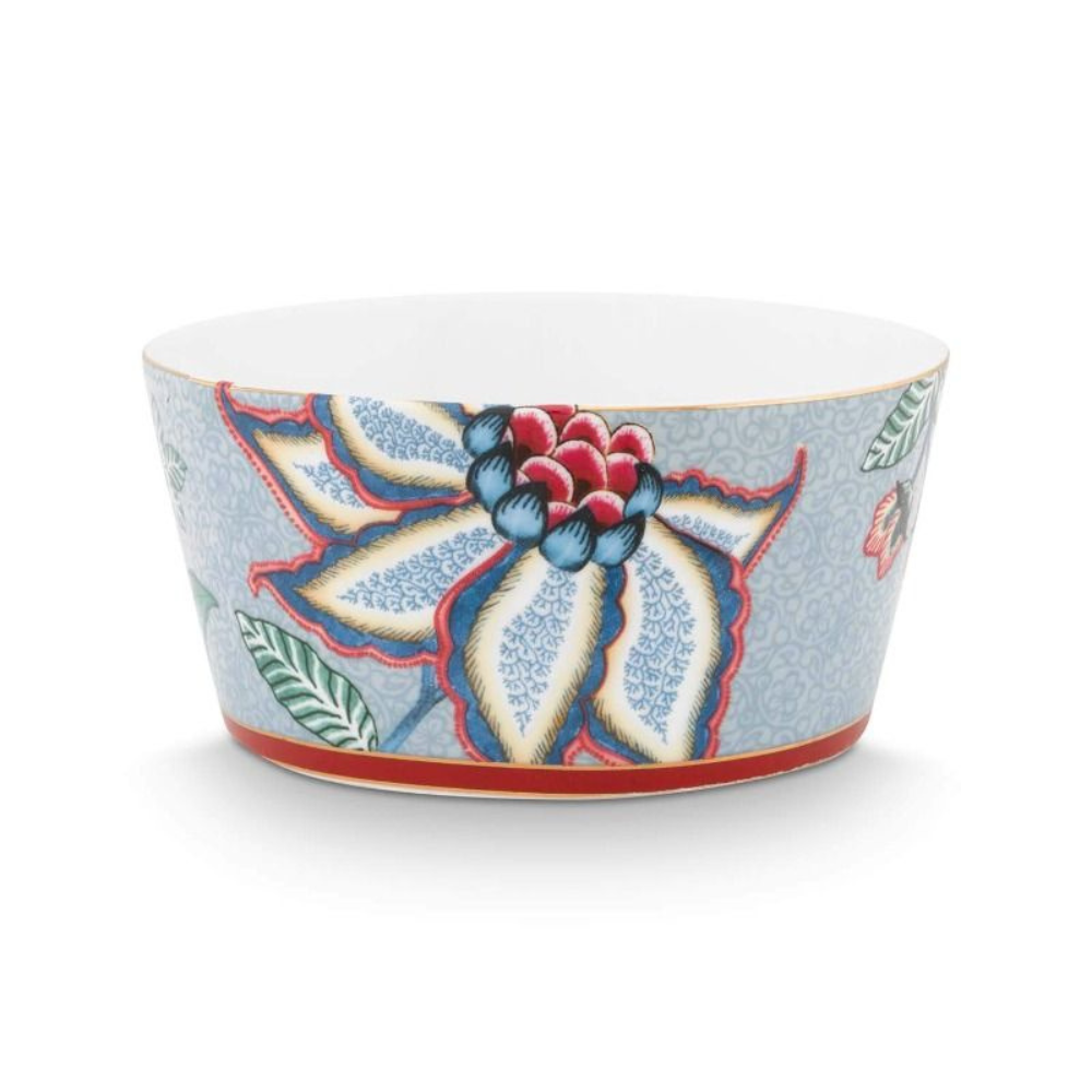 Oriental Flower Festival Set of 4 Bowls - Blue