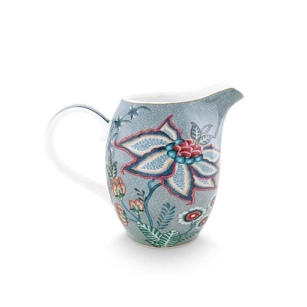 Oriental Flower Festival Large Jug - Blue