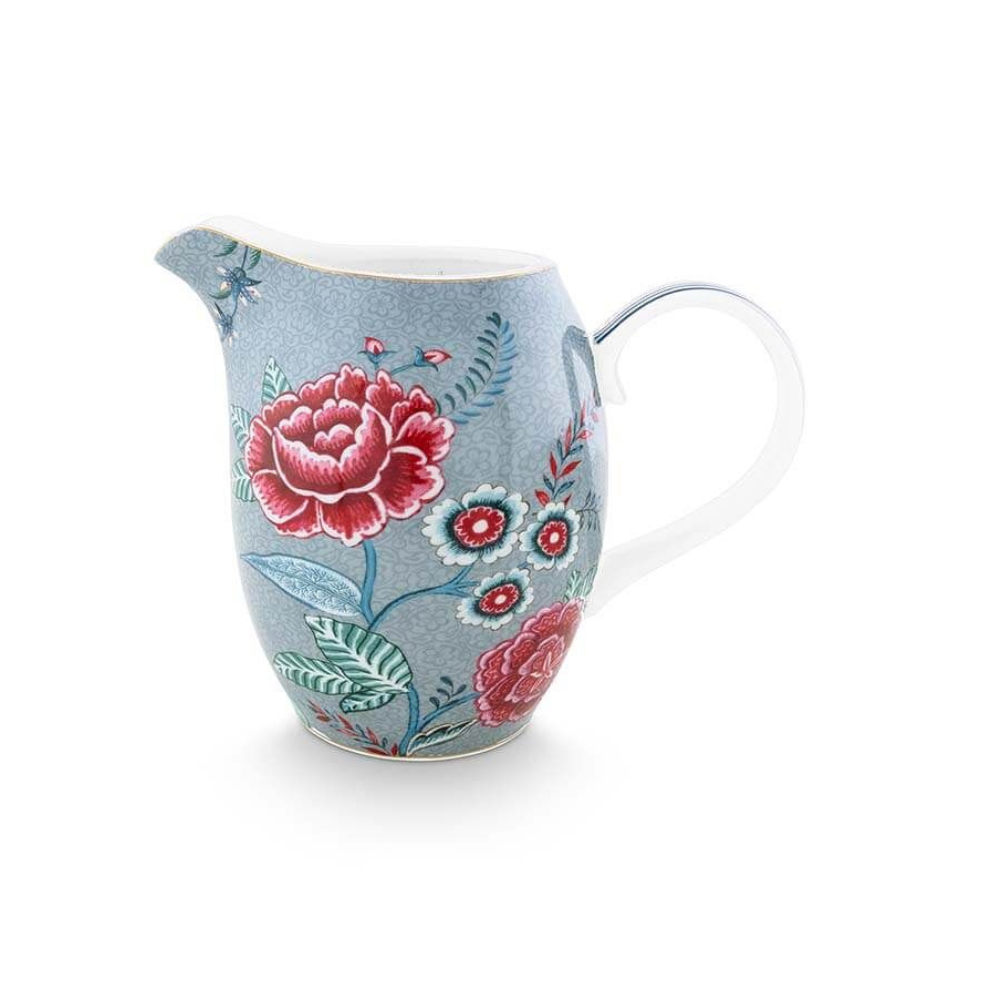 Oriental Flower Festival Large Jug - Blue