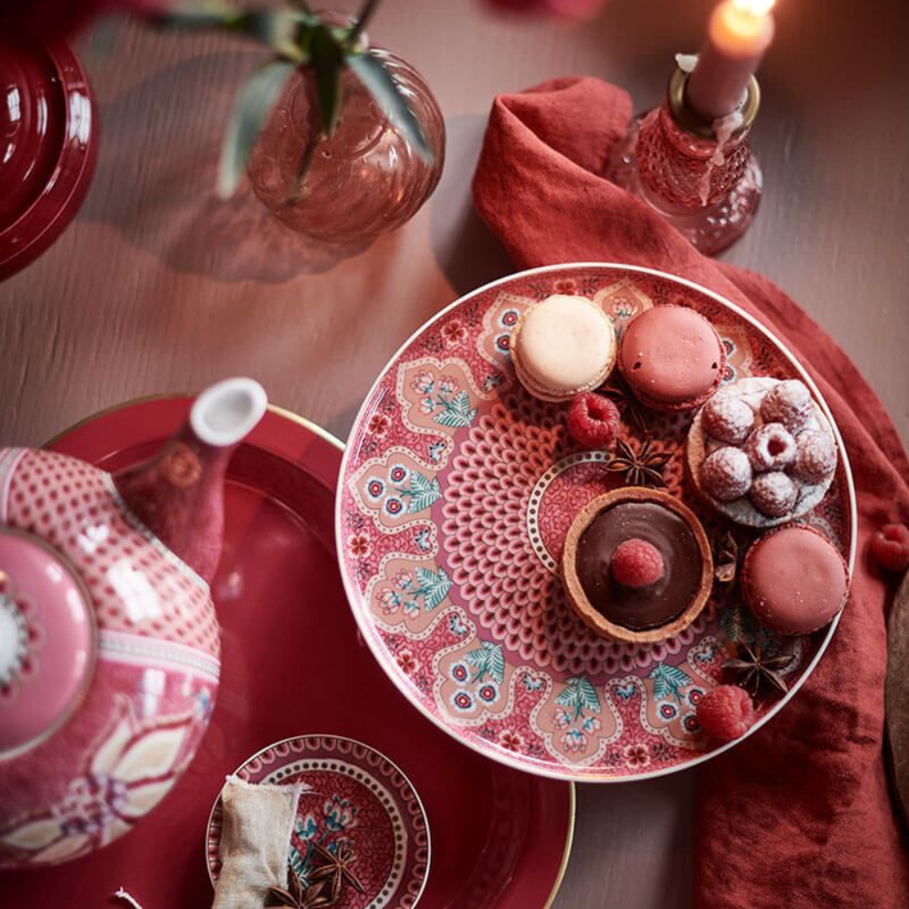 Oriental Flower Festival Cake Stand - Dark Pink