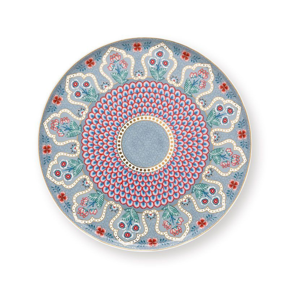 Oriental Flower Festival Cake Stand - Blue