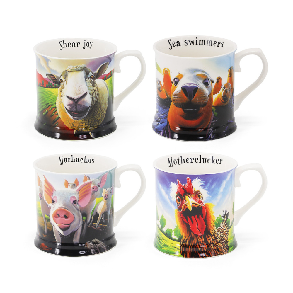 S/4 Tankard Mugs - (Pigs, Sheep, Hen and Seals)