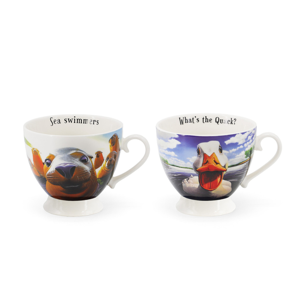 Beyond the Herd Set of 2 Cappuccino Mug (Duck & Seals)