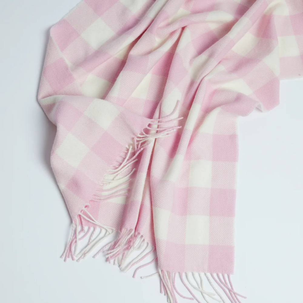 Foxford Baby Blanket Pink Check