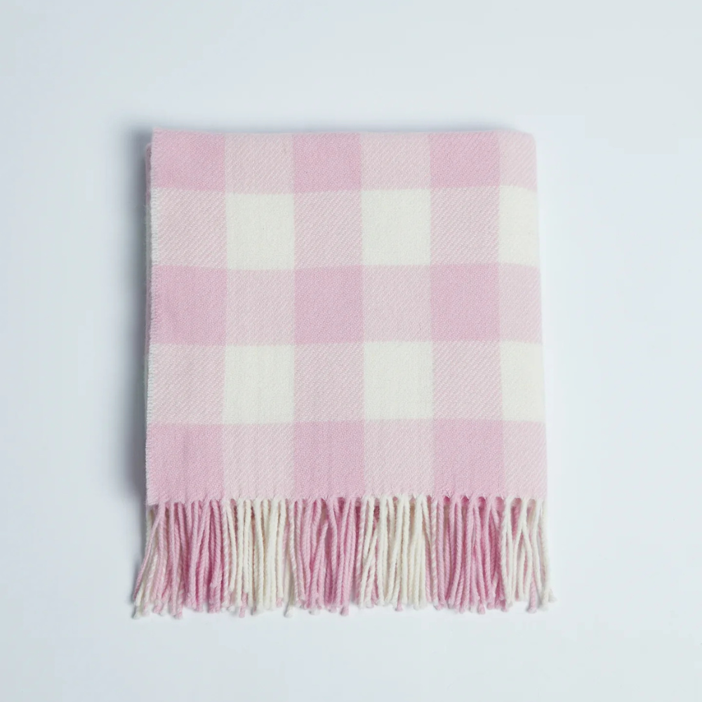 Foxford Baby Blanket Pink Check