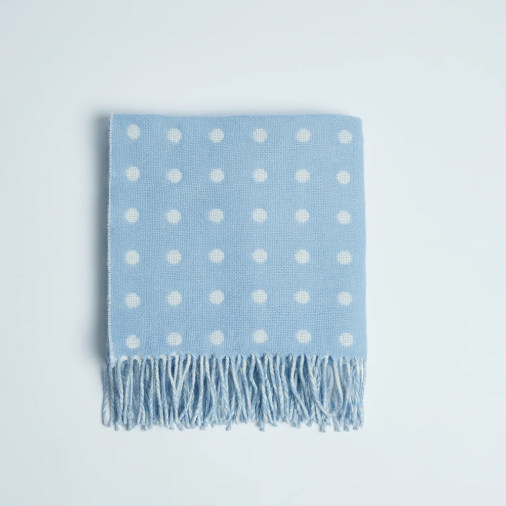 Foxford Baby Blanket Blue Spot