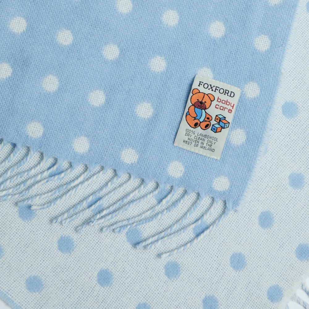 Foxford Baby Blanket Blue Spot