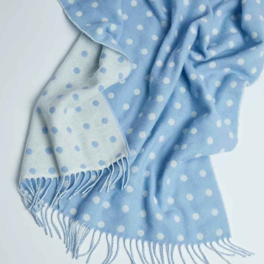 Foxford Baby Blanket Blue Spot