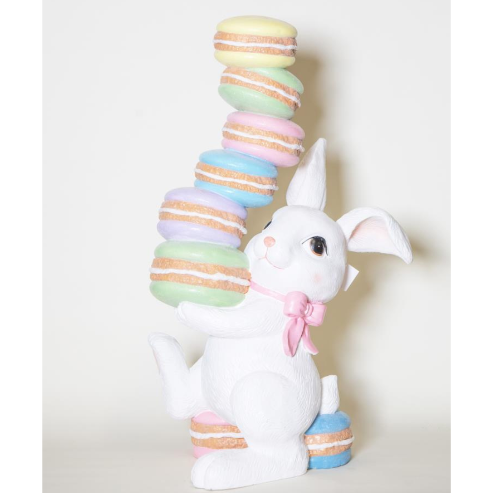 Large Bunny with Macaron Stack