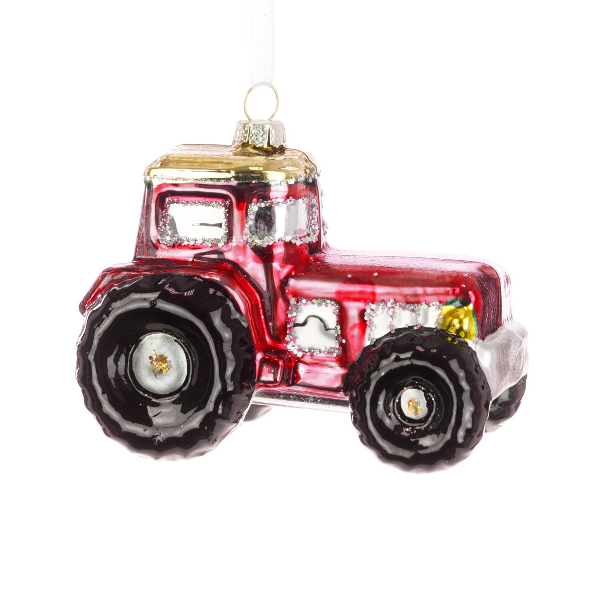 Glass Tractor Hanger 8cm
