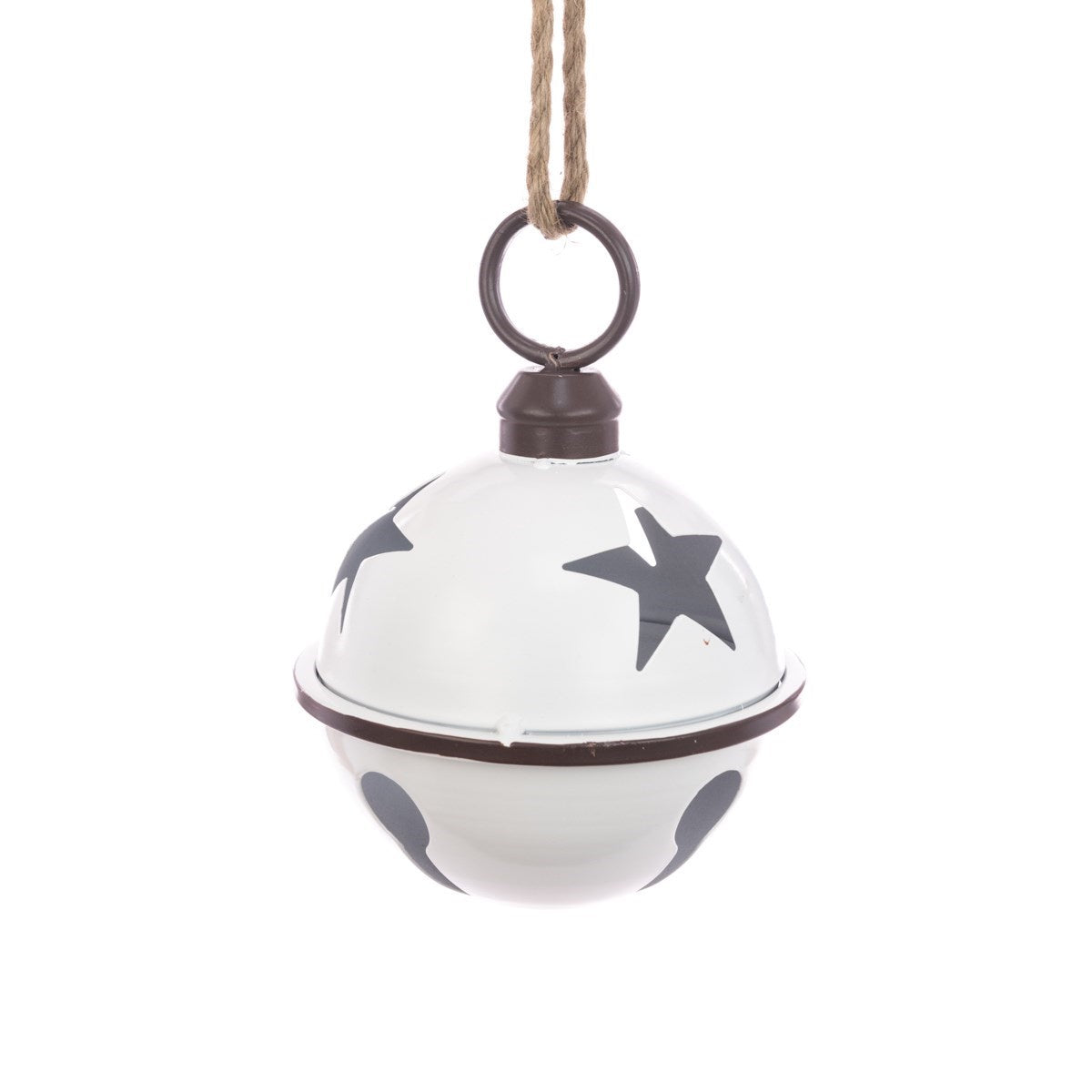 White Metal Bell With Star, 25cm