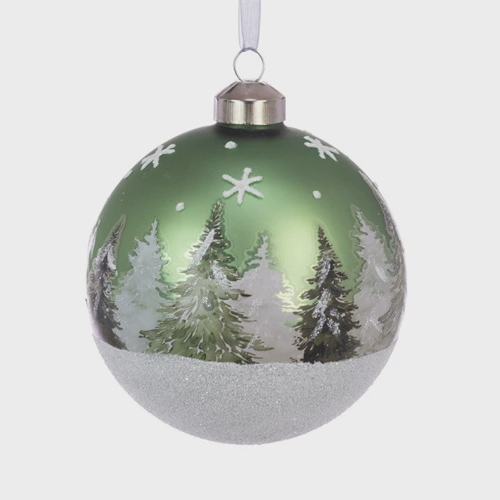Green Glass Scenery Bauble