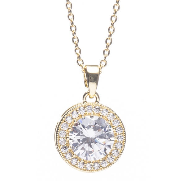 Gold Large Stone Diamond Pendant