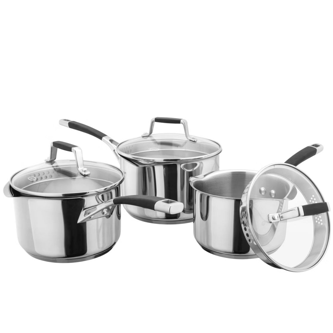Stellar Profile Draining Saucepan 3 Piece Set