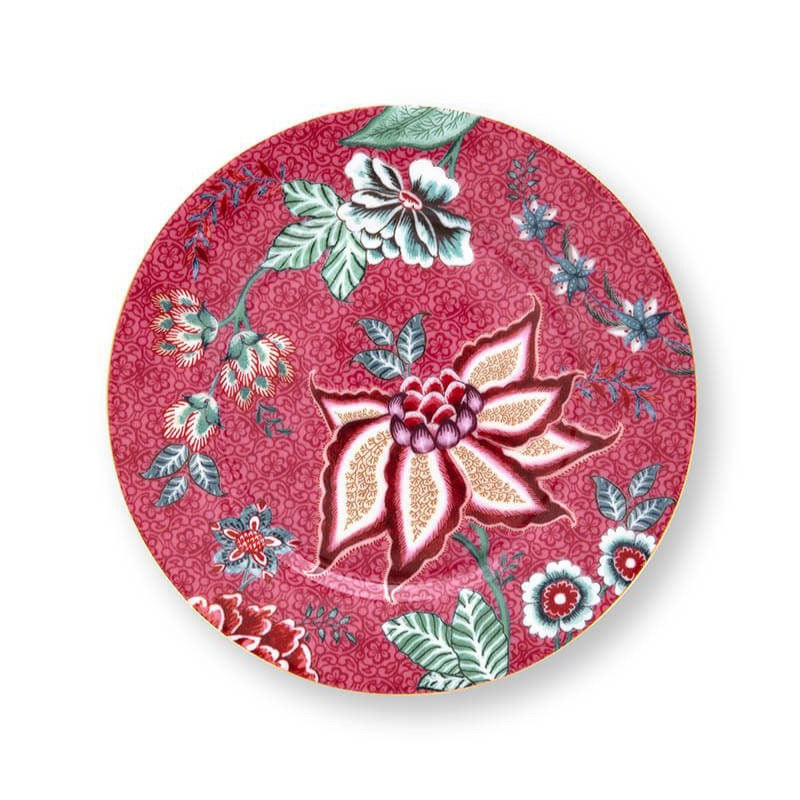 Flower Festival Pastry Plate Dark Pink 17cm