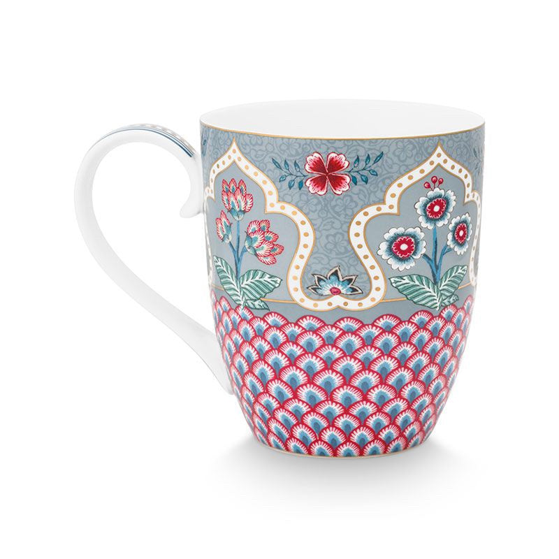 Flower Festival XL Mug Scallop - Light Blue