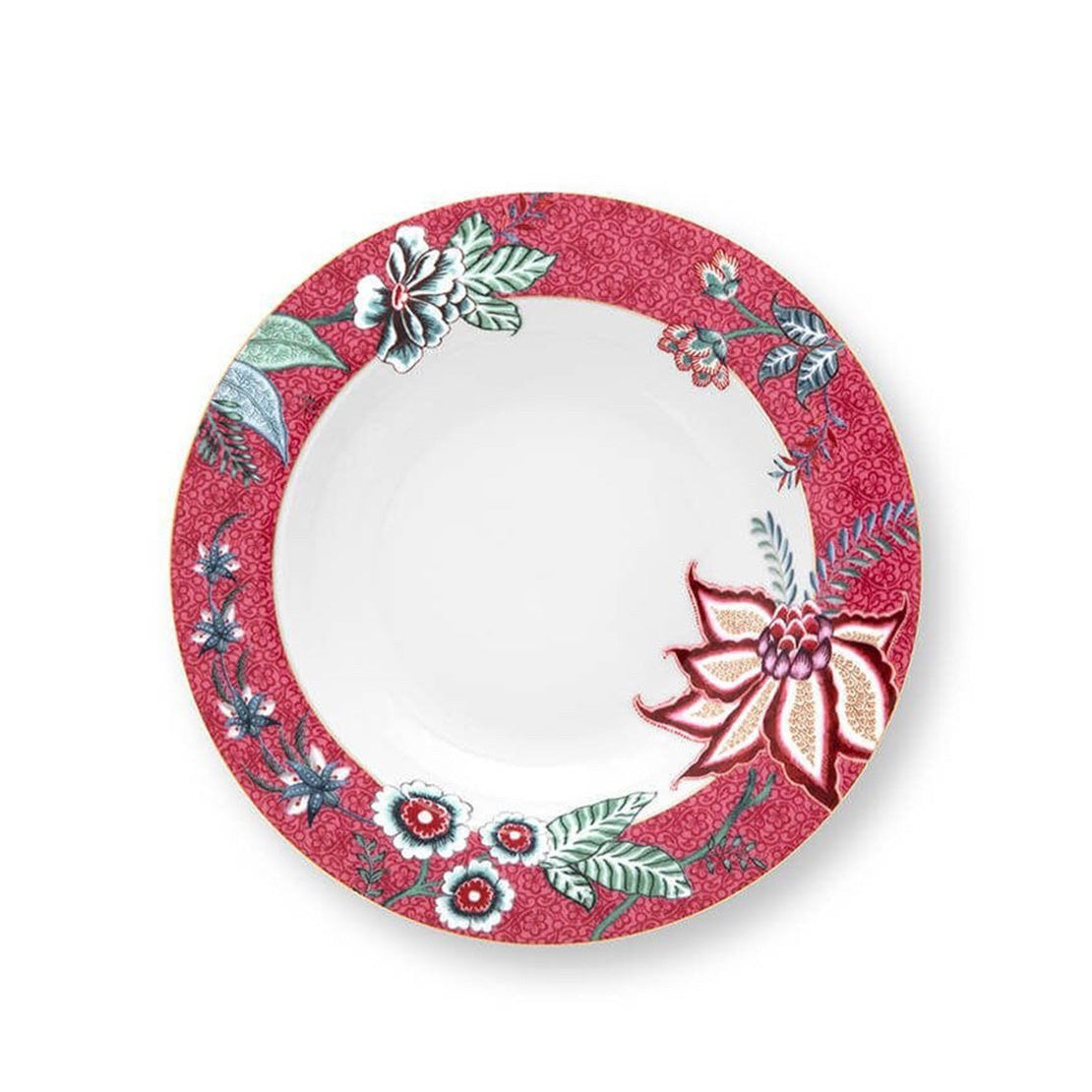 Flower Festival Deep Plate, Dark Pink